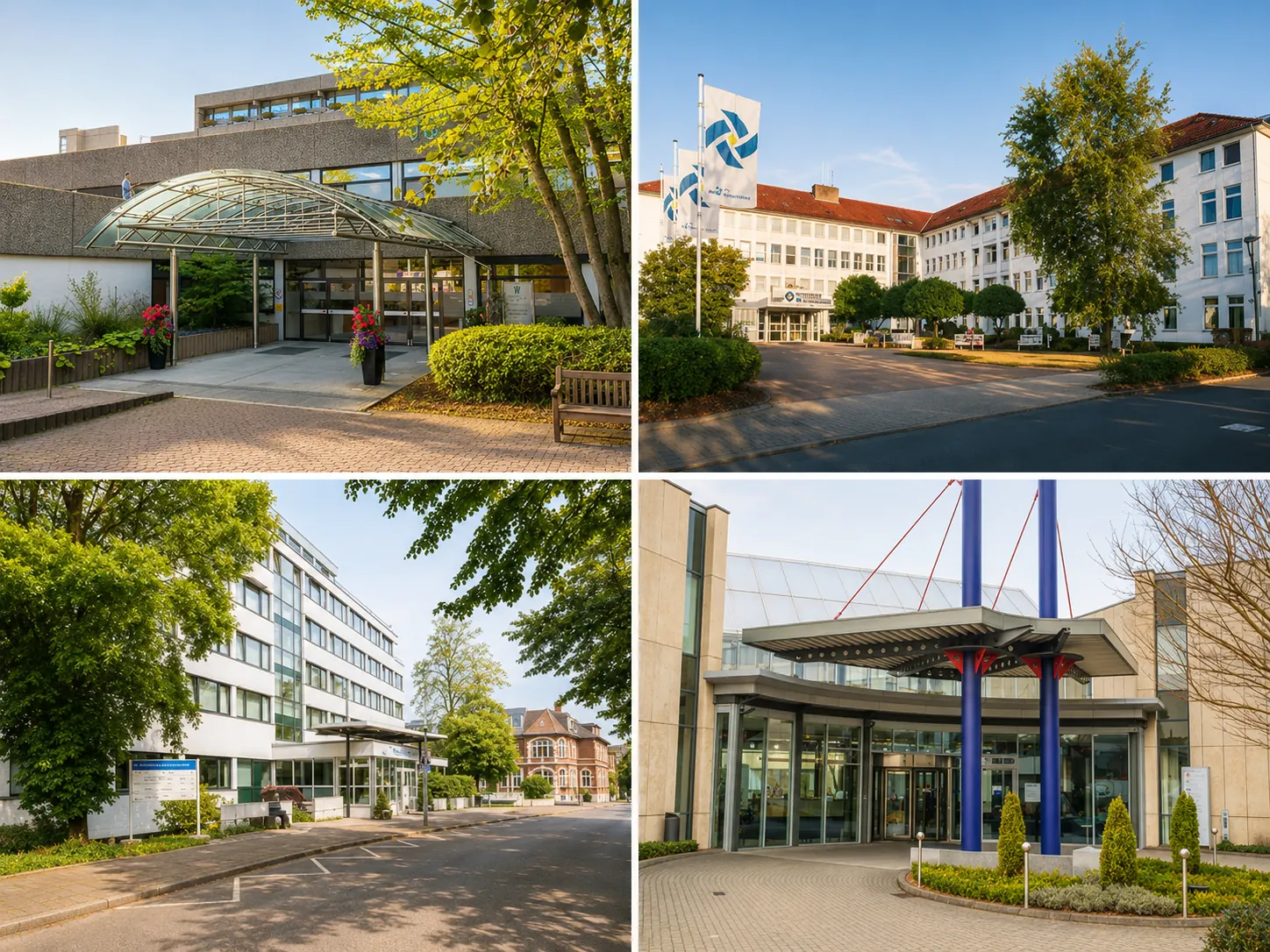 Collage von Kliniken und dem Herzzentrum in Bad Oeynhausen